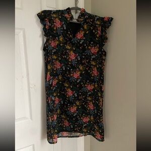 Madewell x NO 06 Floral Sleeveless Dress with Ruffle Details